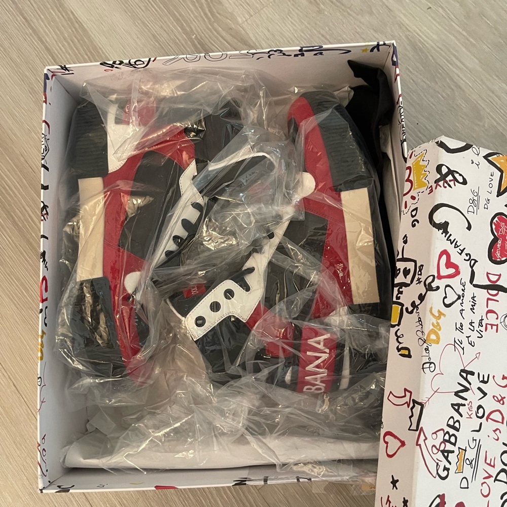 Dolce & Gabbana Red and Black Sneakers